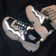 Load image into Gallery viewer, Reflective Sneakers Women Fashion Vulcanized Shoes Woman Designer Platform Chunky Sneakers Ladies Trainers Female Dad Shoes