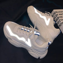 Load image into Gallery viewer, Reflective Sneakers Women Fashion Vulcanized Shoes Woman Designer Platform Chunky Sneakers Ladies Trainers Female Dad Shoes